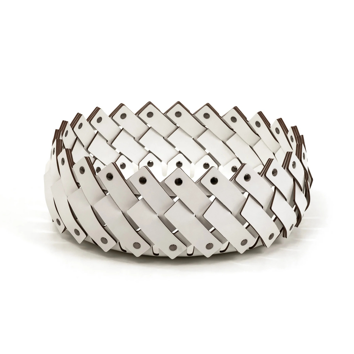 Leather Strips Short Basket | Pinetti Almeria