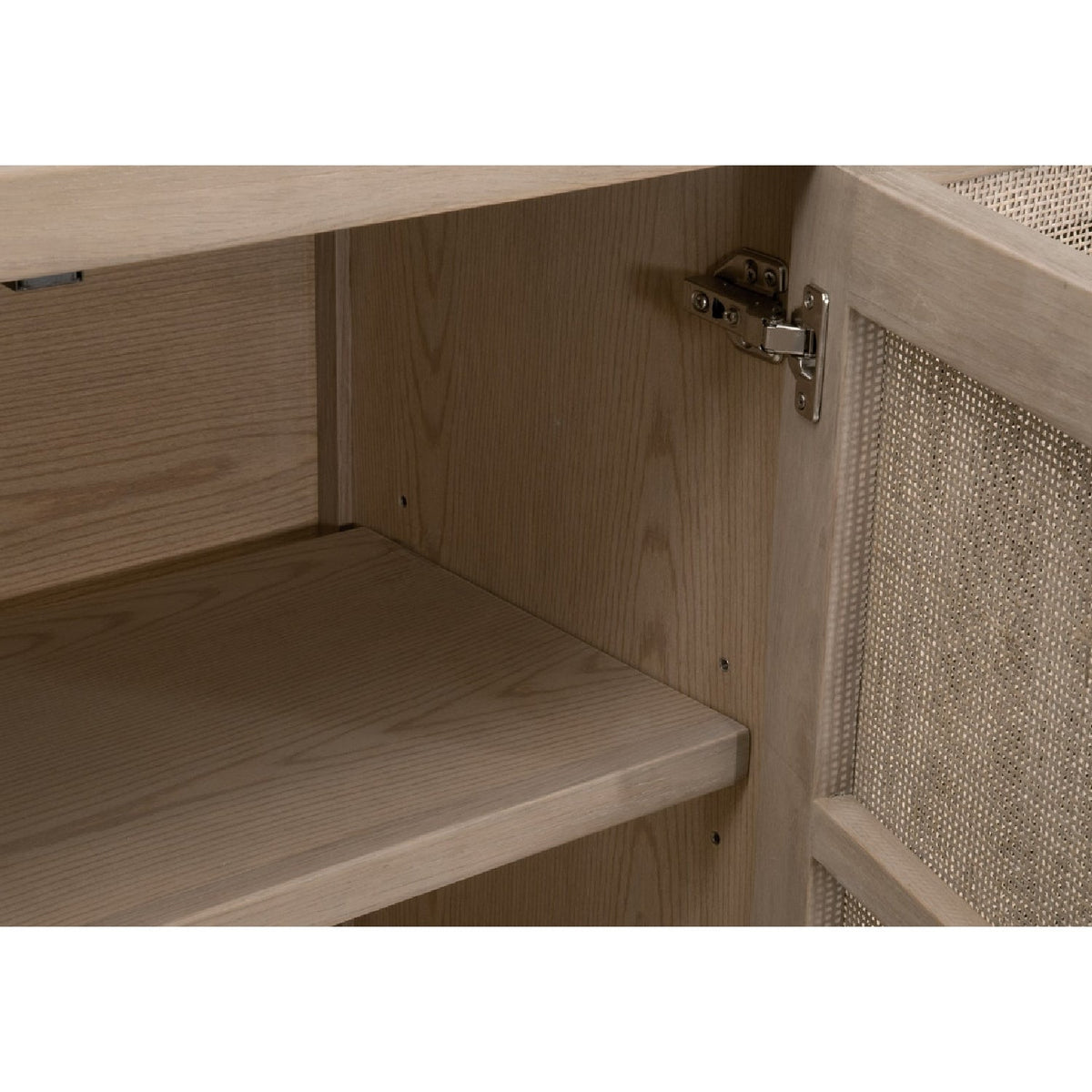 4-Door Gray Cane Media Sideboard | Living Essentials Carina