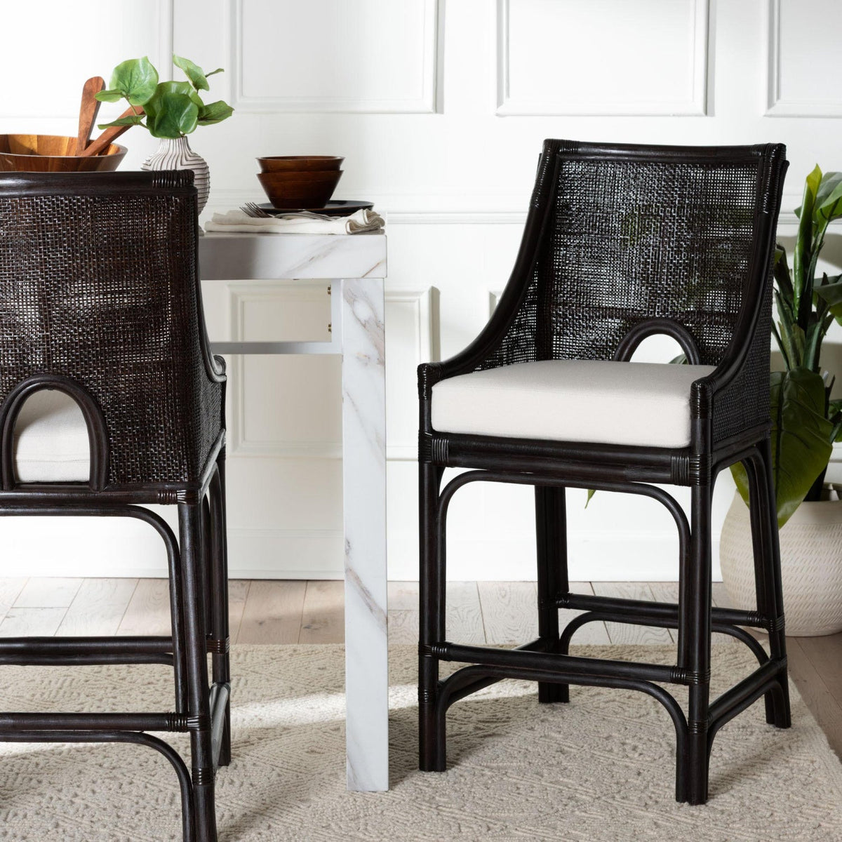 Modern European furniture - Rattan Sloped-Arm Counter Stool - www.oroa.com