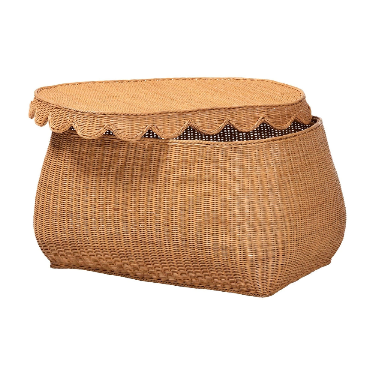 Modern European furniture - Rattan Scalloped Lidded Baskets (3) - www.oroa.com