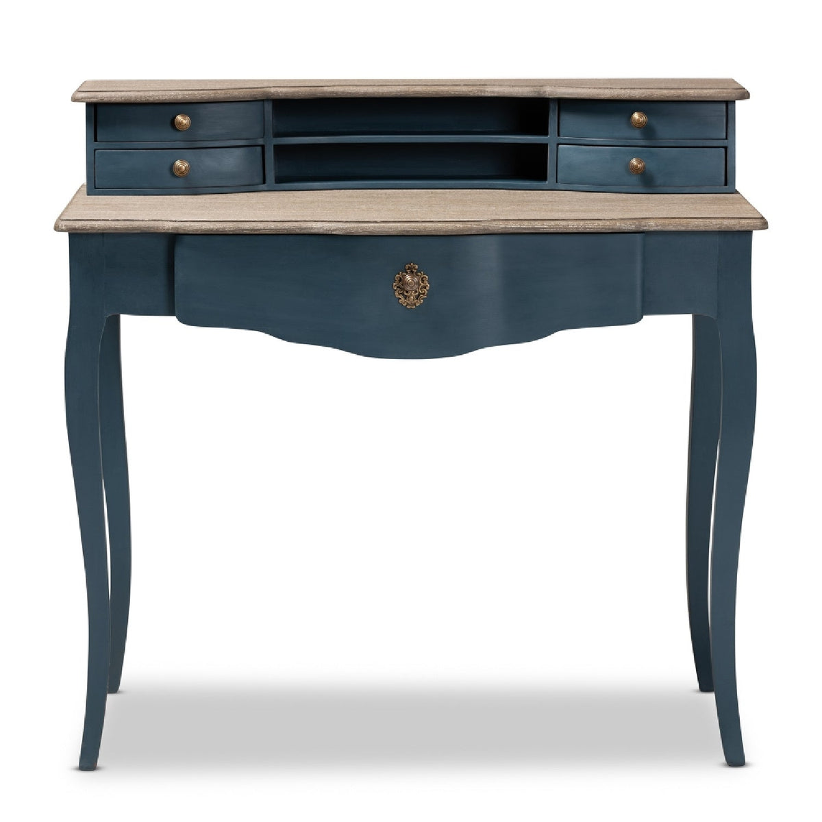 Modern European furniture - Blue Wooden Accent Writing Desk - www.oroa.com
