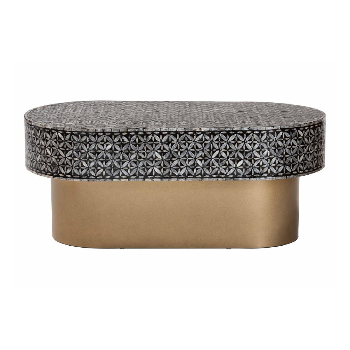 Modern European furniture - Capiz Shell Oval Coffee Table - www.oroa.com