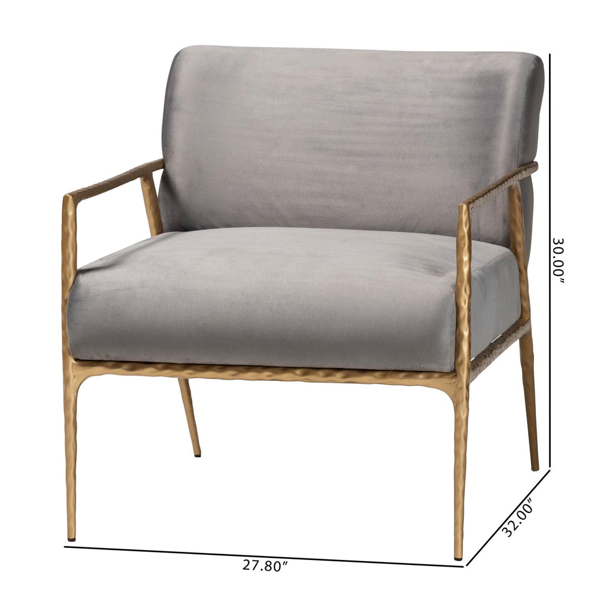Modern European furniture - Gray Velvet Lounge Chair - www.oroa.com