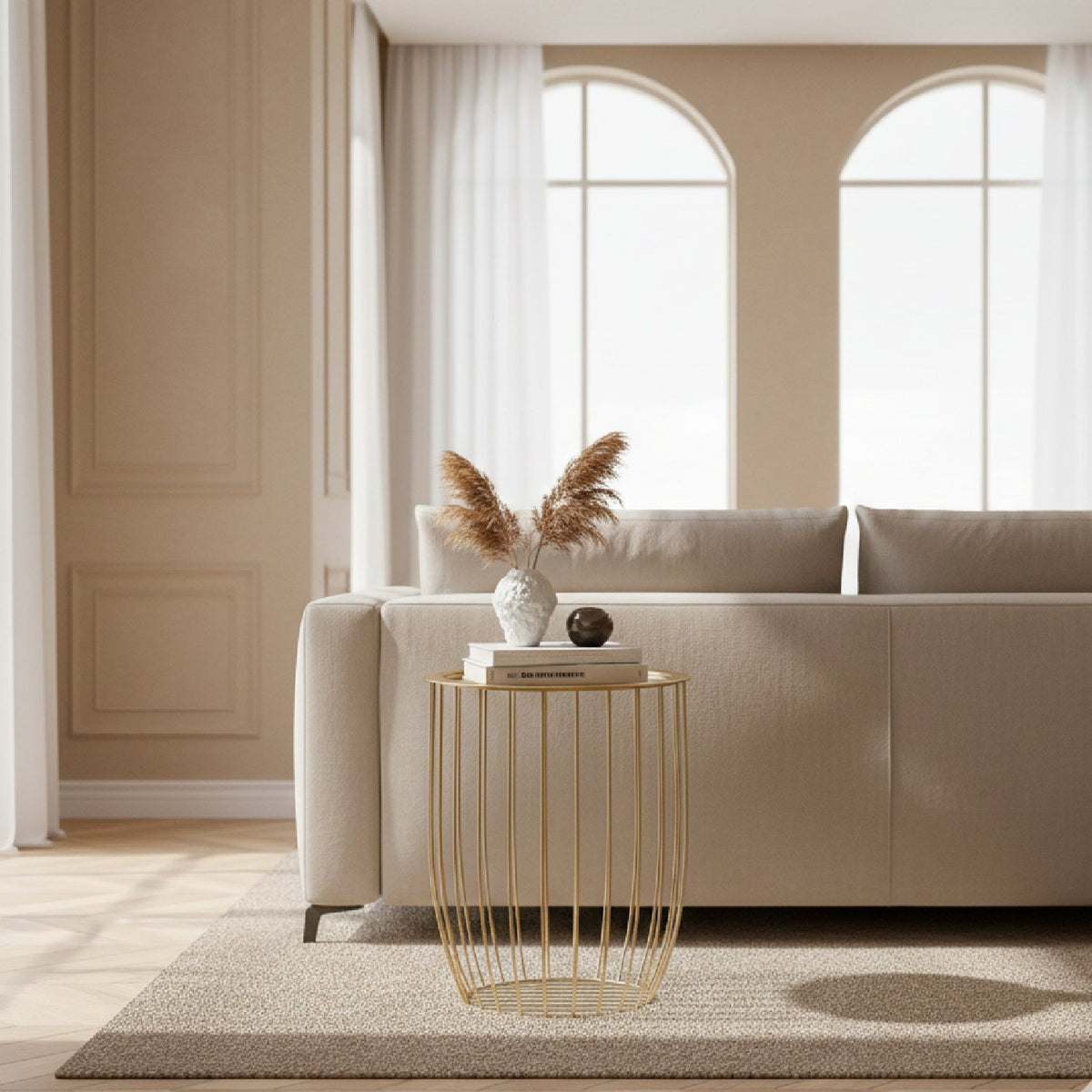 Gold Openwork Frame End Table | Bali Loom Mabon