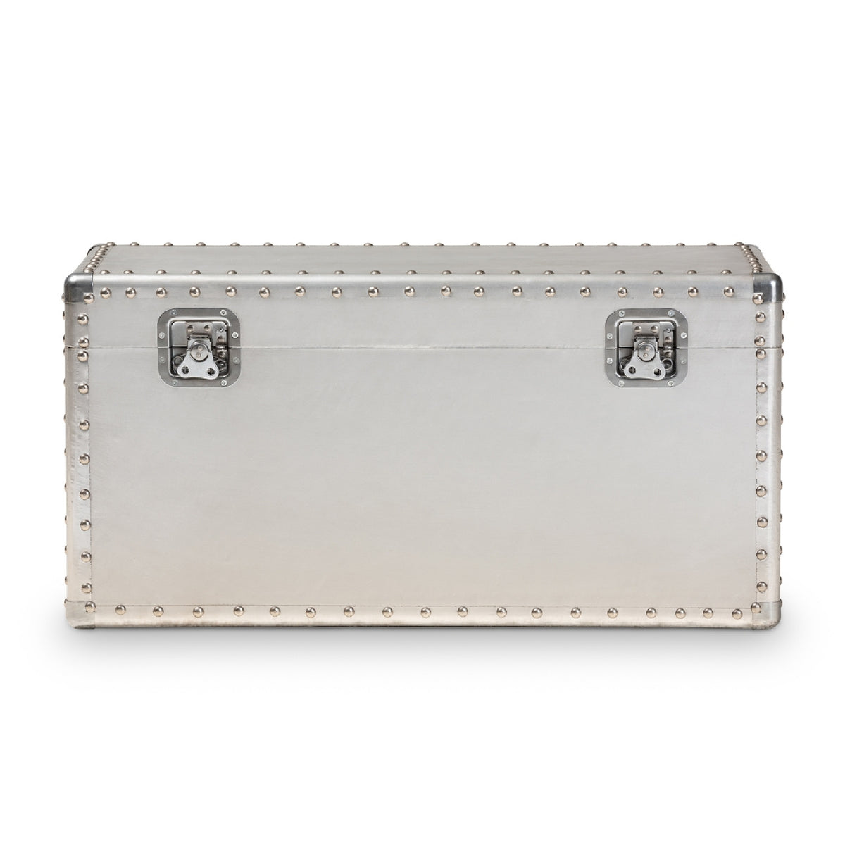 Modern European furniture - Silver Metal Storage Trunk - www.oroa.com