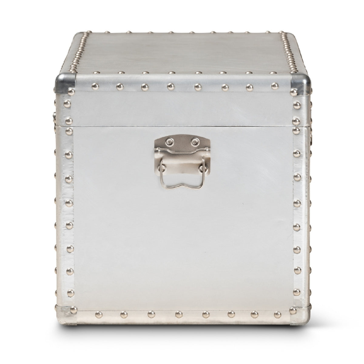 Modern European furniture - Silver Metal Storage Trunk - www.oroa.com