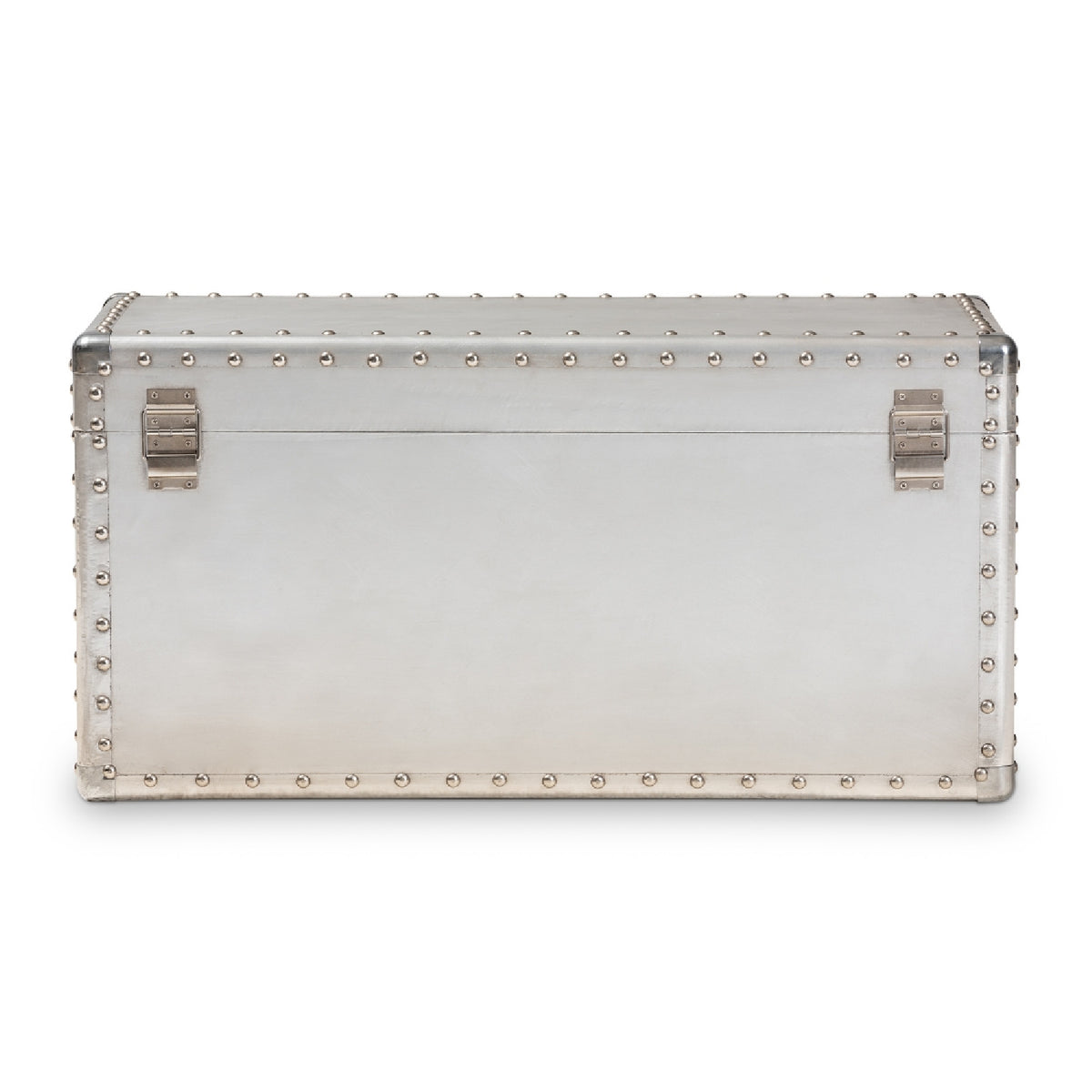 Modern European furniture - Silver Metal Storage Trunk - www.oroa.com