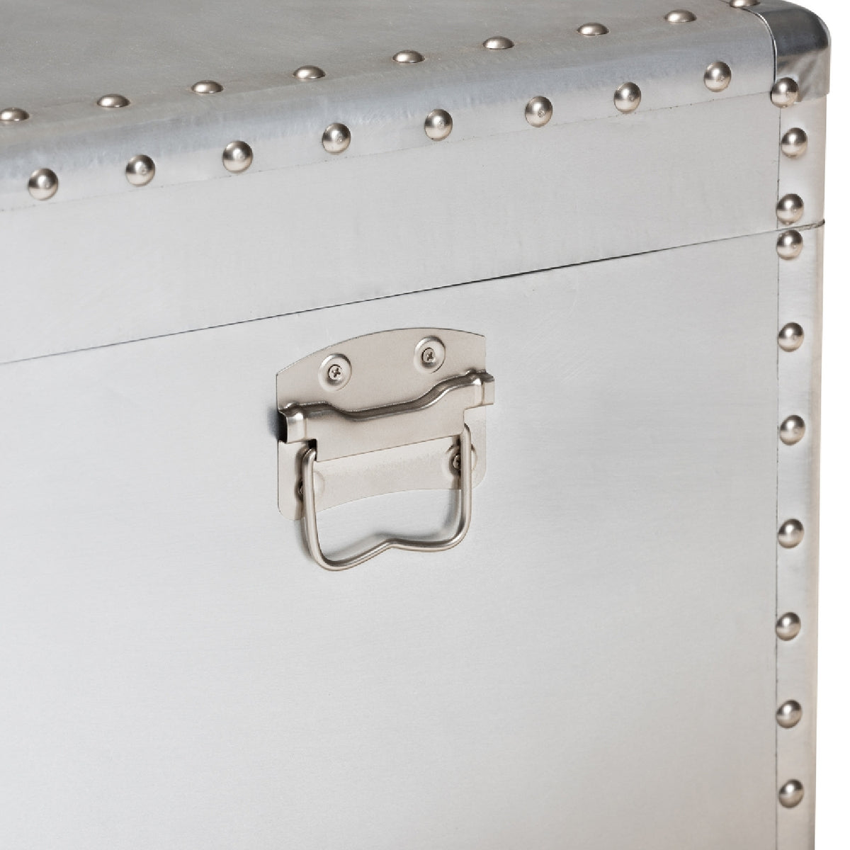 Modern European furniture - Silver Metal Storage Trunk - www.oroa.com