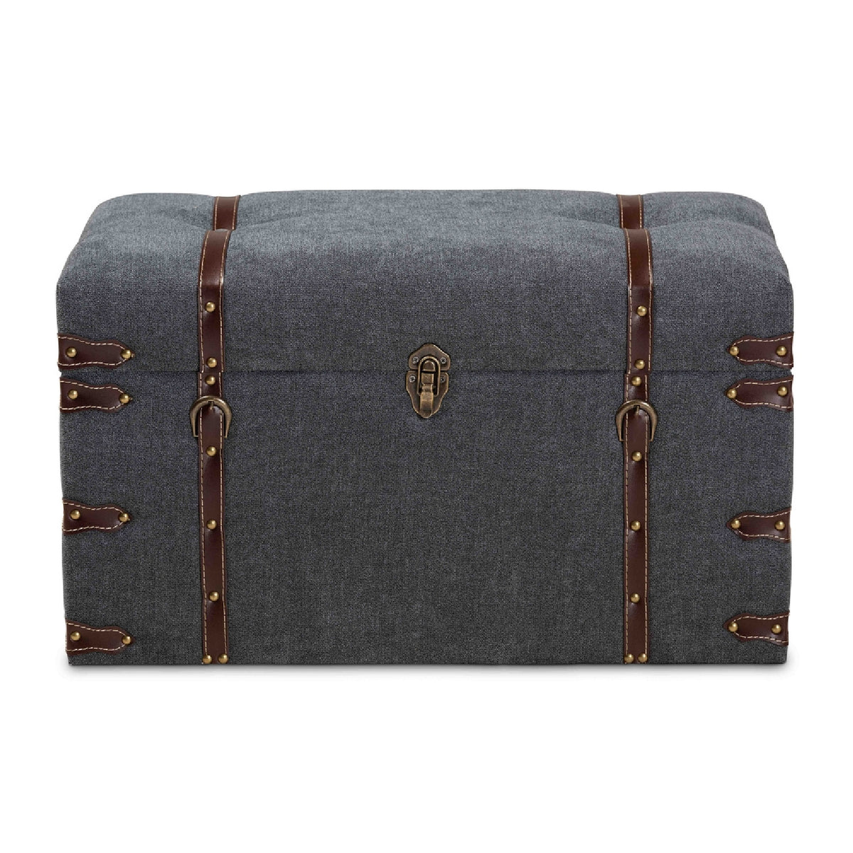 Modern European furniture - Gray Upholstered Storage Ottoman - www.oroa.com