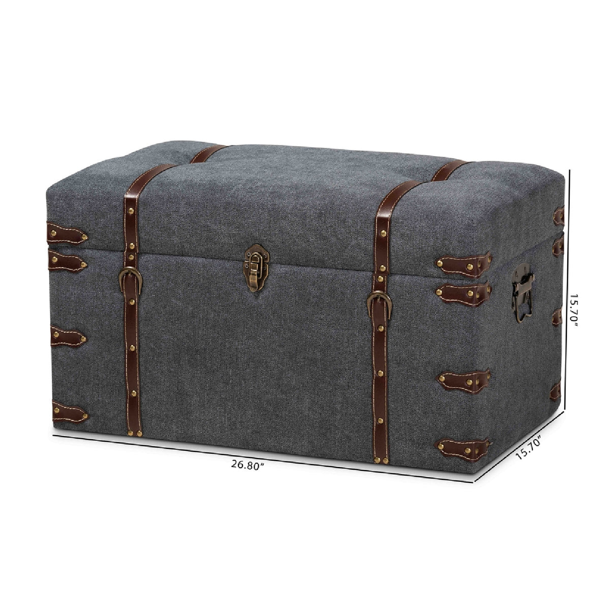 Modern European furniture - Gray Upholstered Storage Ottoman - www.oroa.com