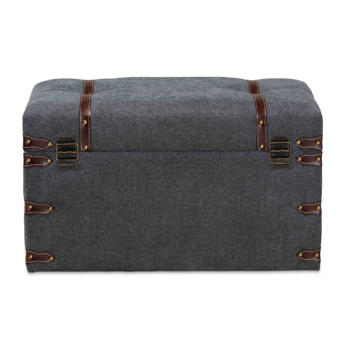 Modern European furniture - Gray Upholstered Storage Ottoman - www.oroa.com
