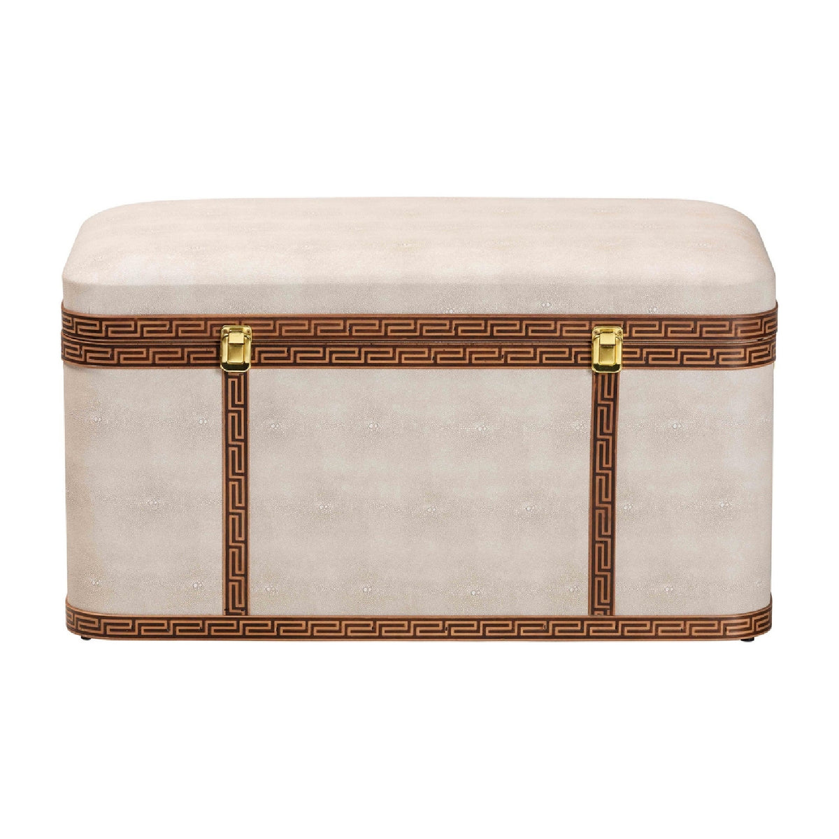 Modern European furniture - Beige Shagreen Look Storage Trunk - www.oroa.com