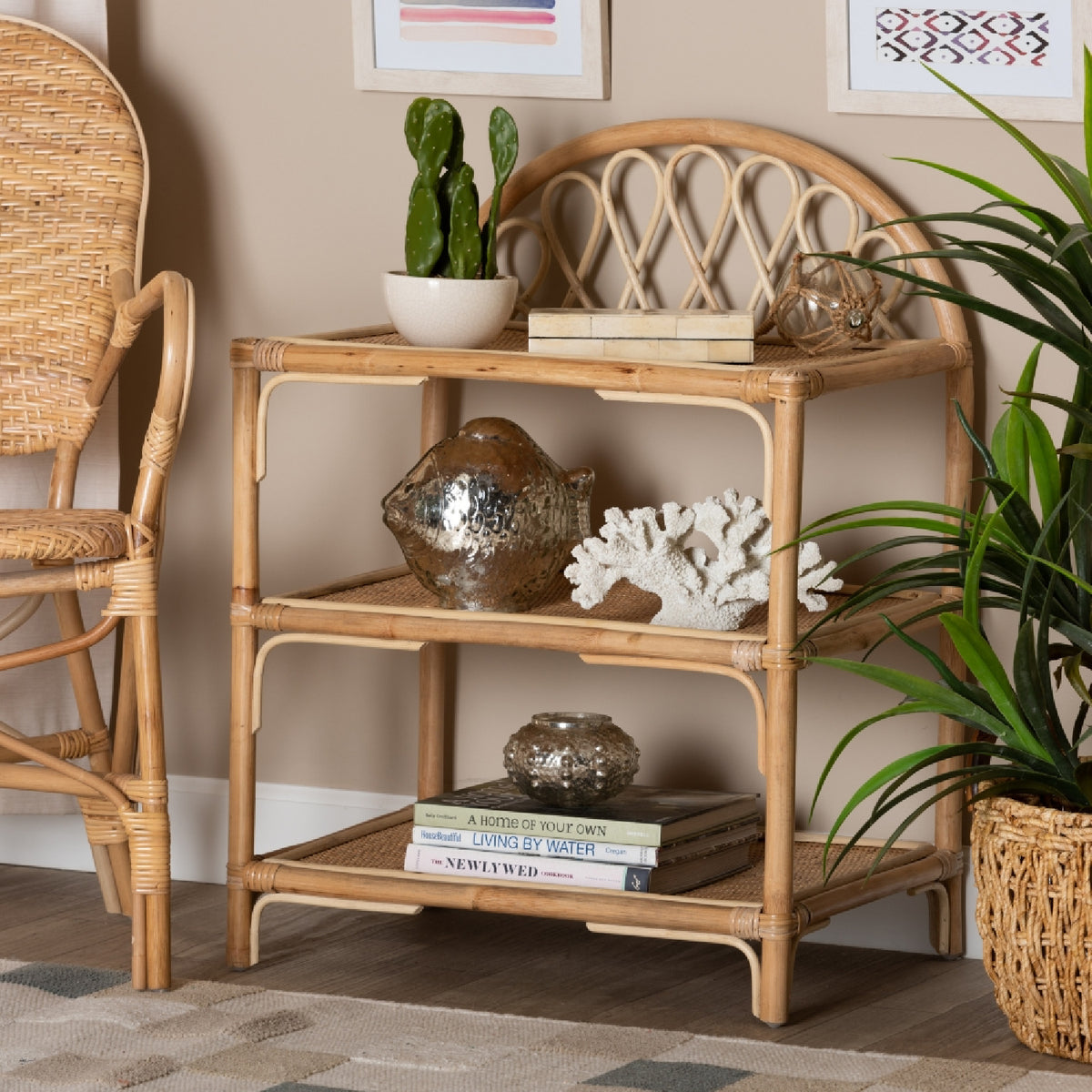 Modern European furniture - Natural Rattan 3-Tier Shelf - www.oroa.com