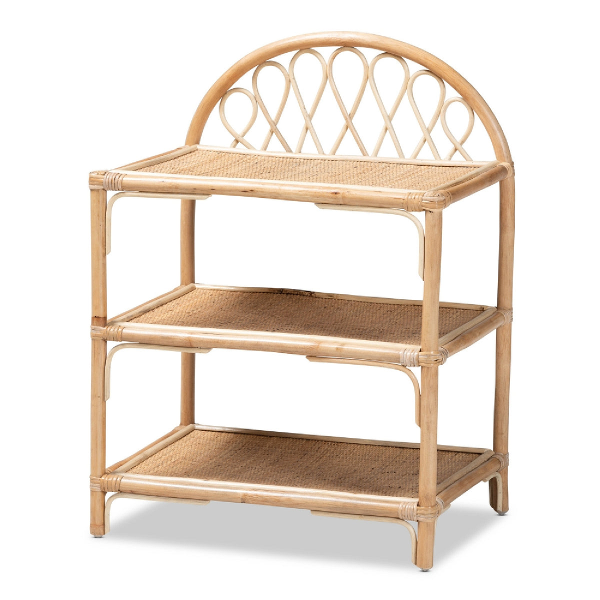 Modern European furniture - Natural Rattan 3-Tier Shelf - www.oroa.com