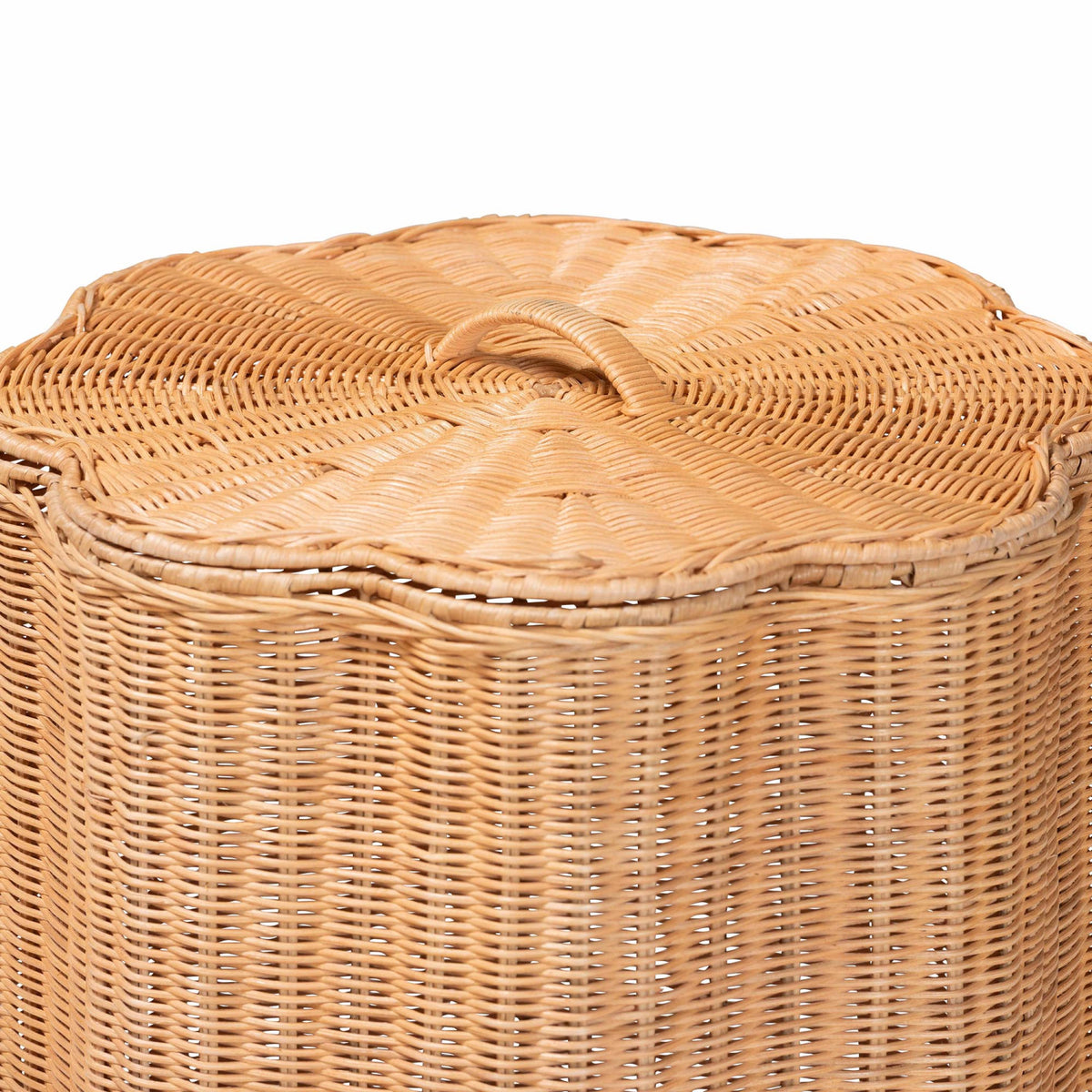 Modern European furniture - Rattan Scallop-Edge Laundry Hamper - www.oroa.com