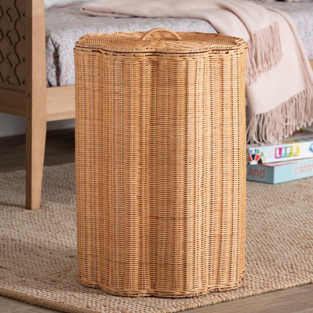Modern European furniture - Rattan Scallop-Edge Laundry Hamper - www.oroa.com