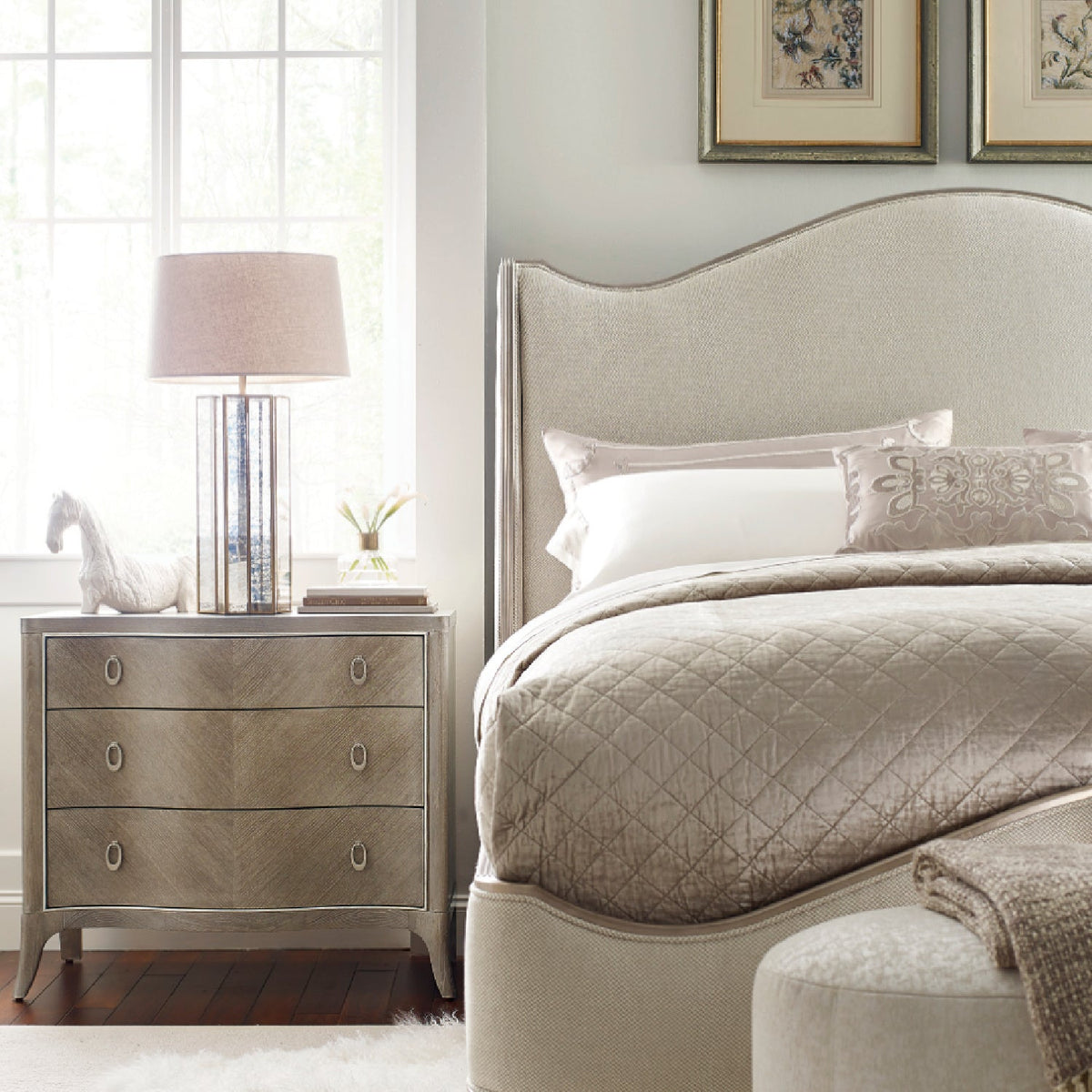 Chevron Ash Nightstand | Caracole Avondale