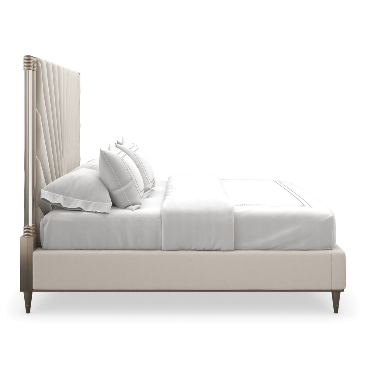 Gold Frame Upholstered Queen Bed | Caracole Valentina