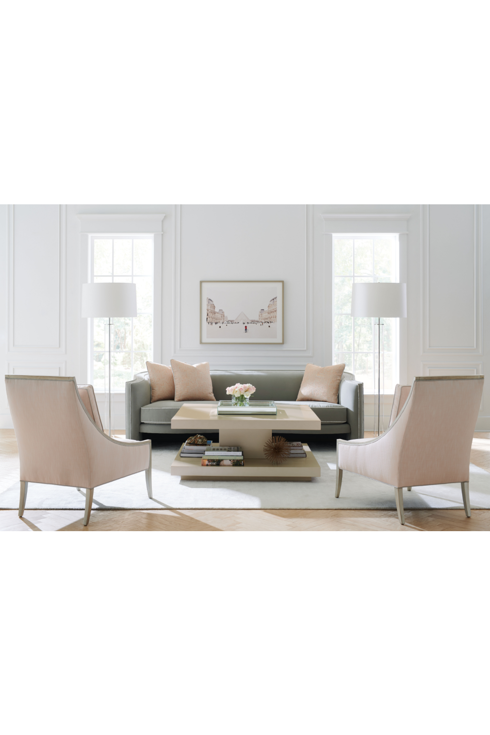 Beige Geometrical Coffee Table | Caracole Cool And Classic | Oroa.com