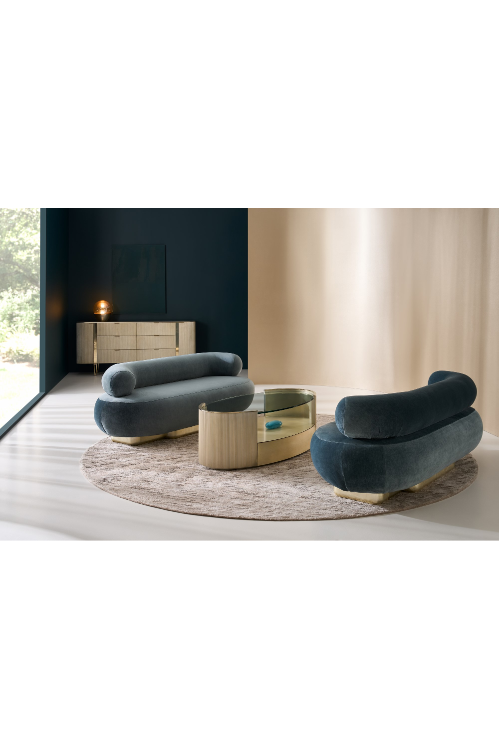 Glass Top Oval Coffee Table | Caracole Love | Oroa.com