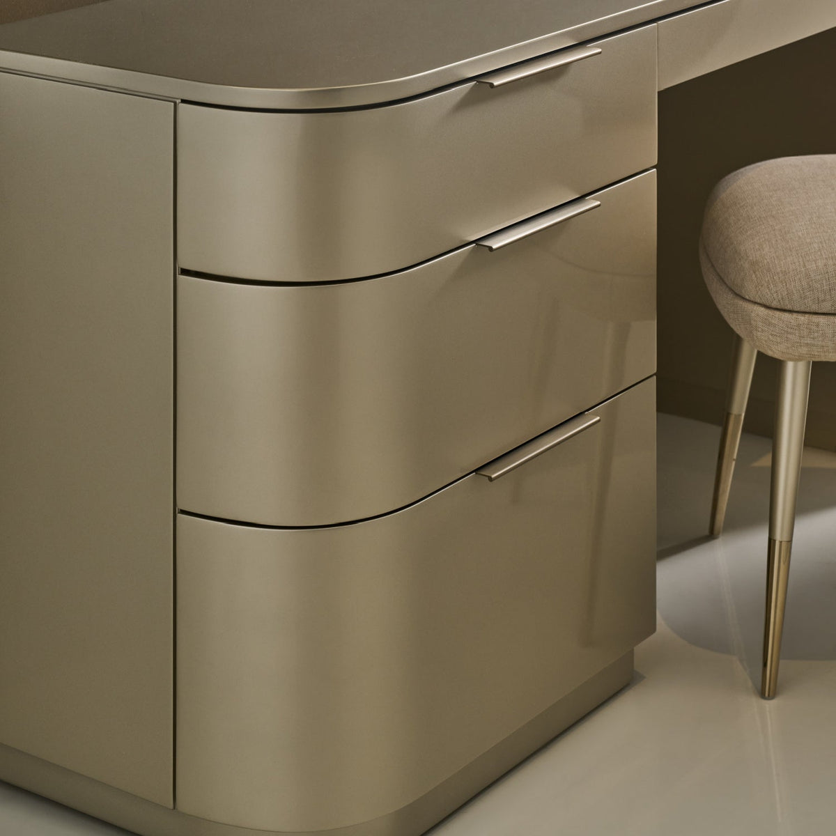 Silver 3-Drawer Desk | Caracole Oblique