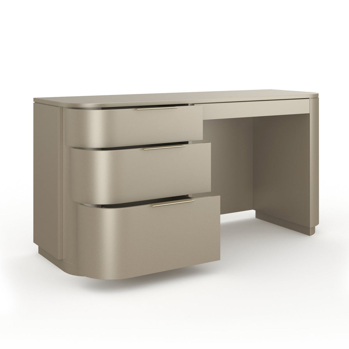 Silver 3-Drawer Desk | Caracole Oblique