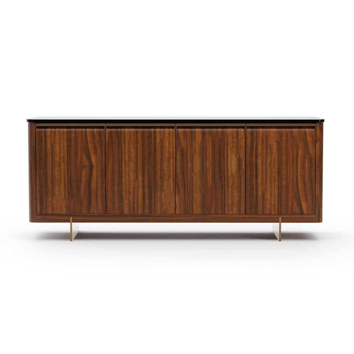 Smoked Walnut 4-Door Sideboard | Caracole Altura