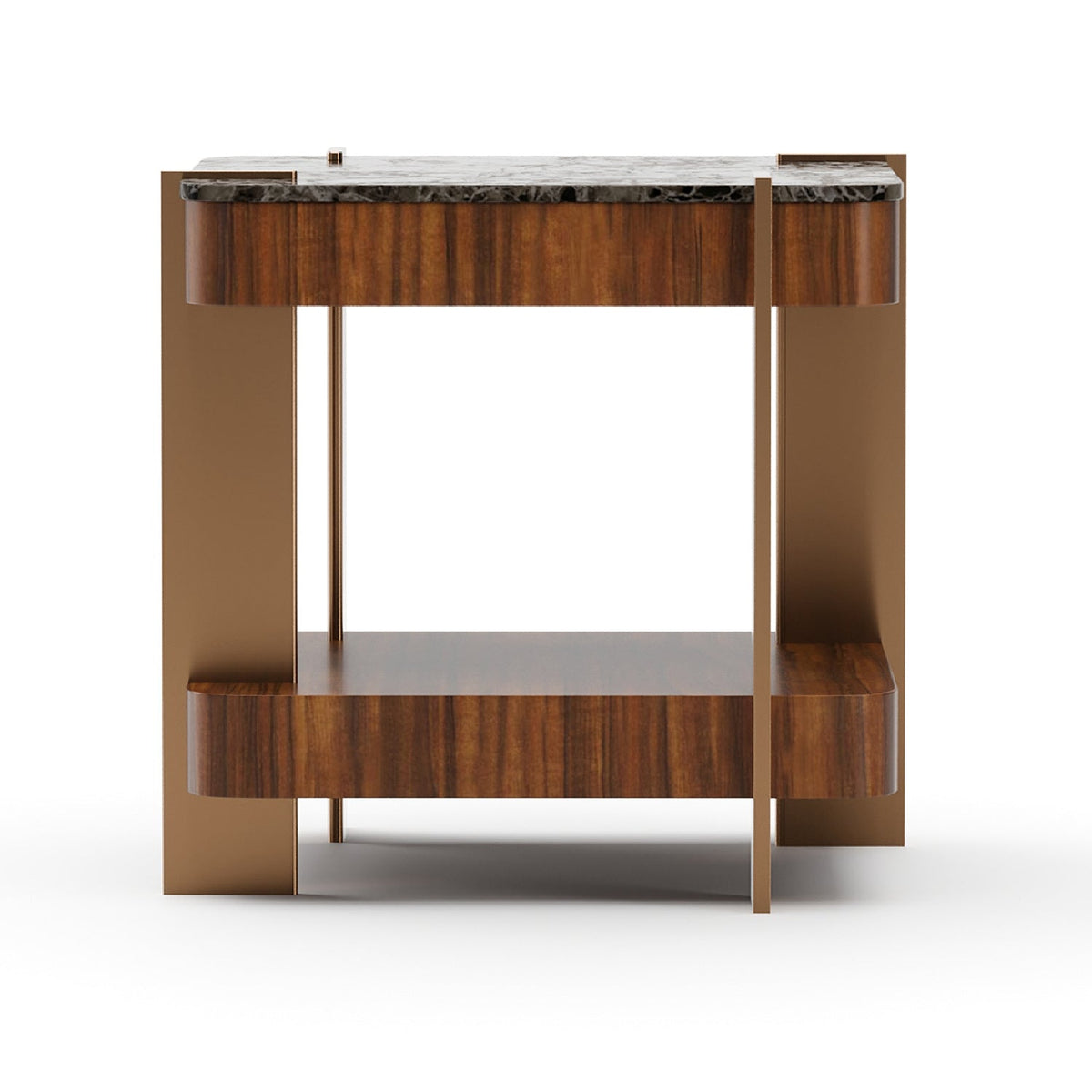 Smoked Walnut Square Side Table | Caracole Altura