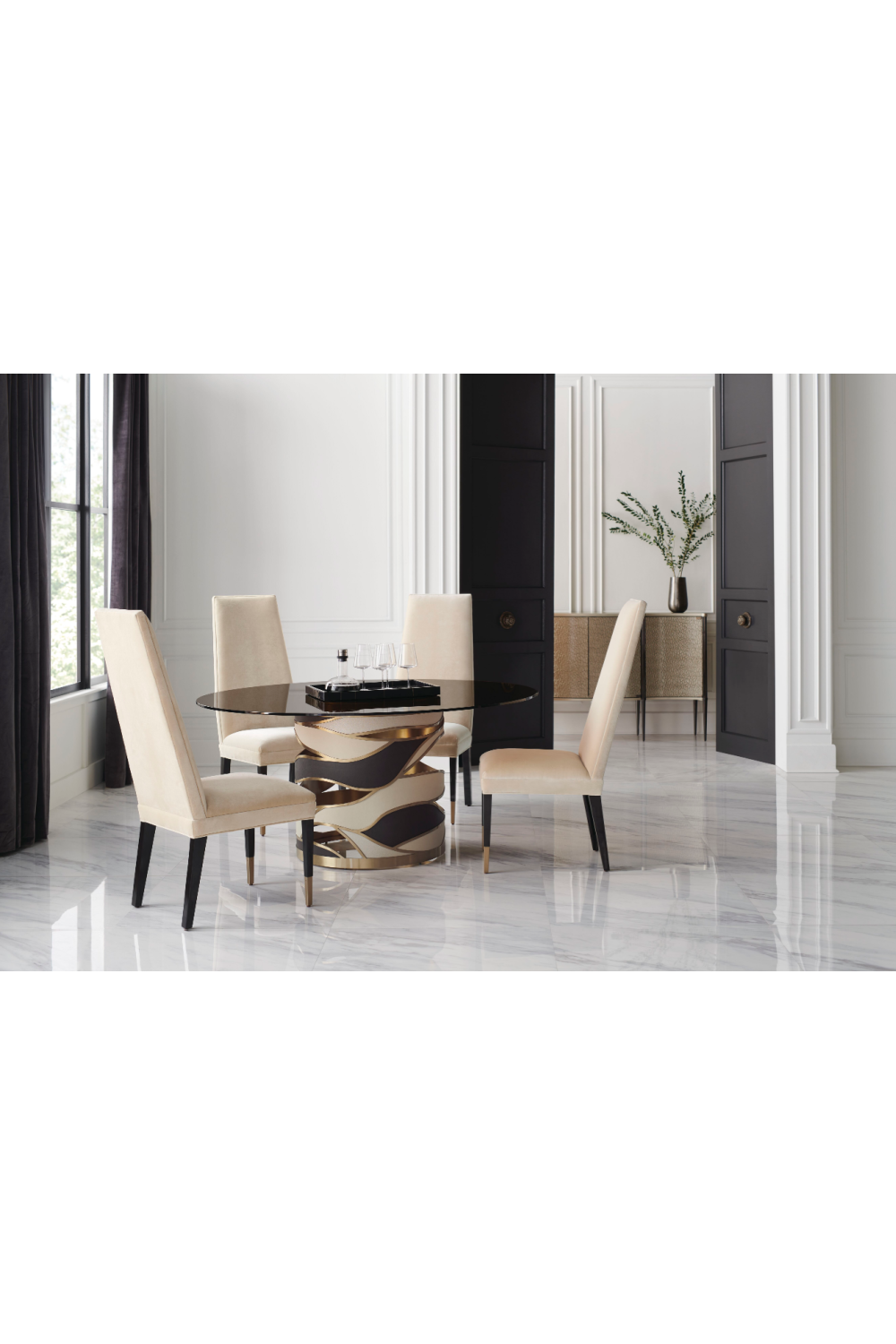 Curved Glass 4-Door Sideboard | Caracole A New Day | Oroa.com