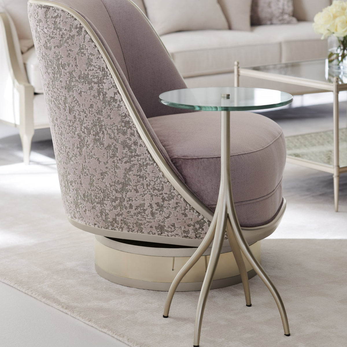 Silver & Glass Accent Table | Caracole Point Taken