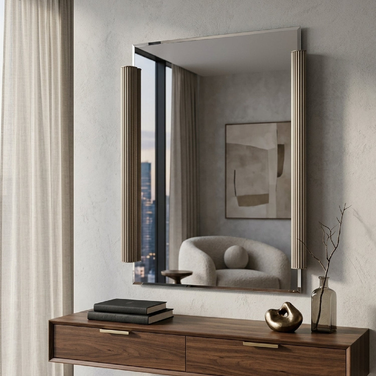 Fluted Side Beveled Mirror | Caracole Love To Look!