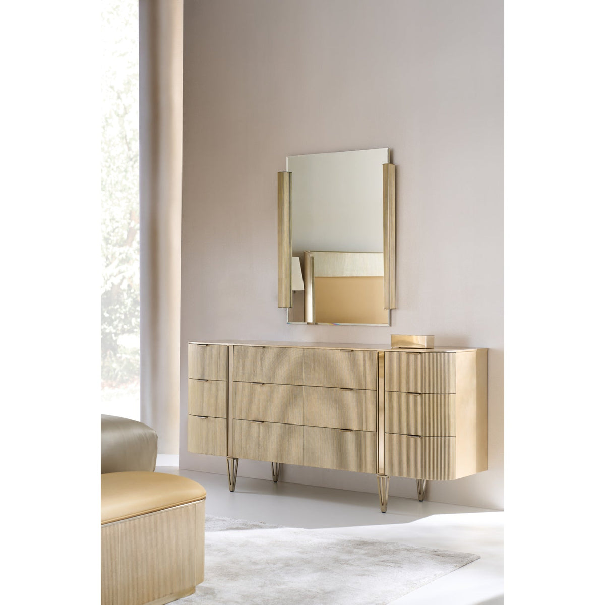 Fluted Side Beveled Mirror | Caracole Love To Look!