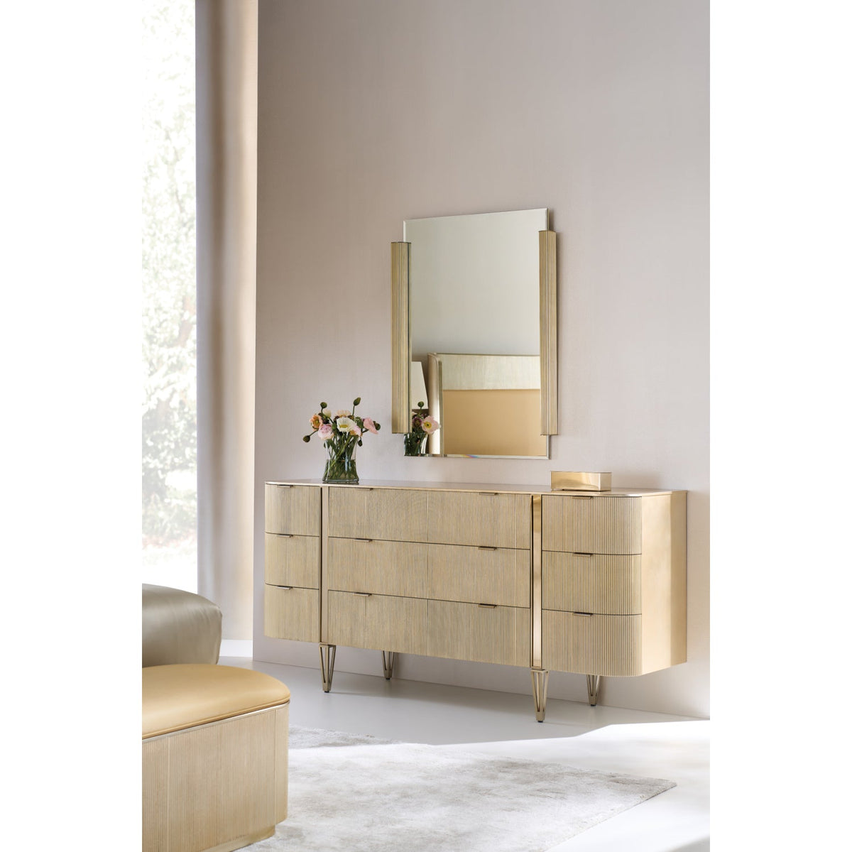 Fluted Side Beveled Mirror | Caracole Love To Look!