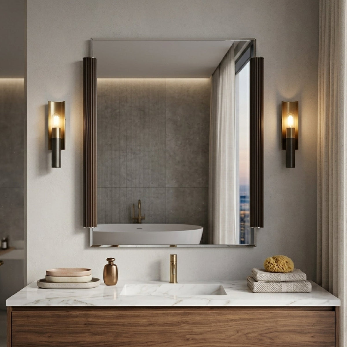 Fluted Side Beveled Mirror | Caracole Love To Look!