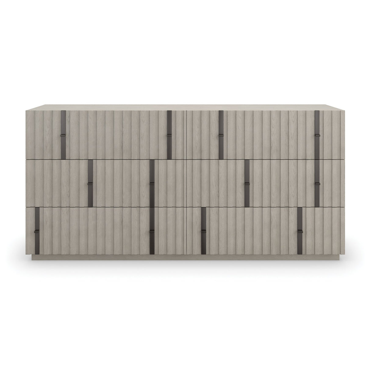 Gray Slatted 6-Drawer Dresser | Caracole Clancy