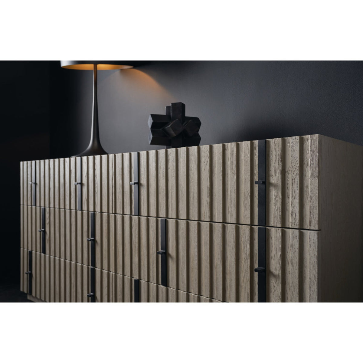 Gray Slatted 6-Drawer Dresser | Caracole Clancy