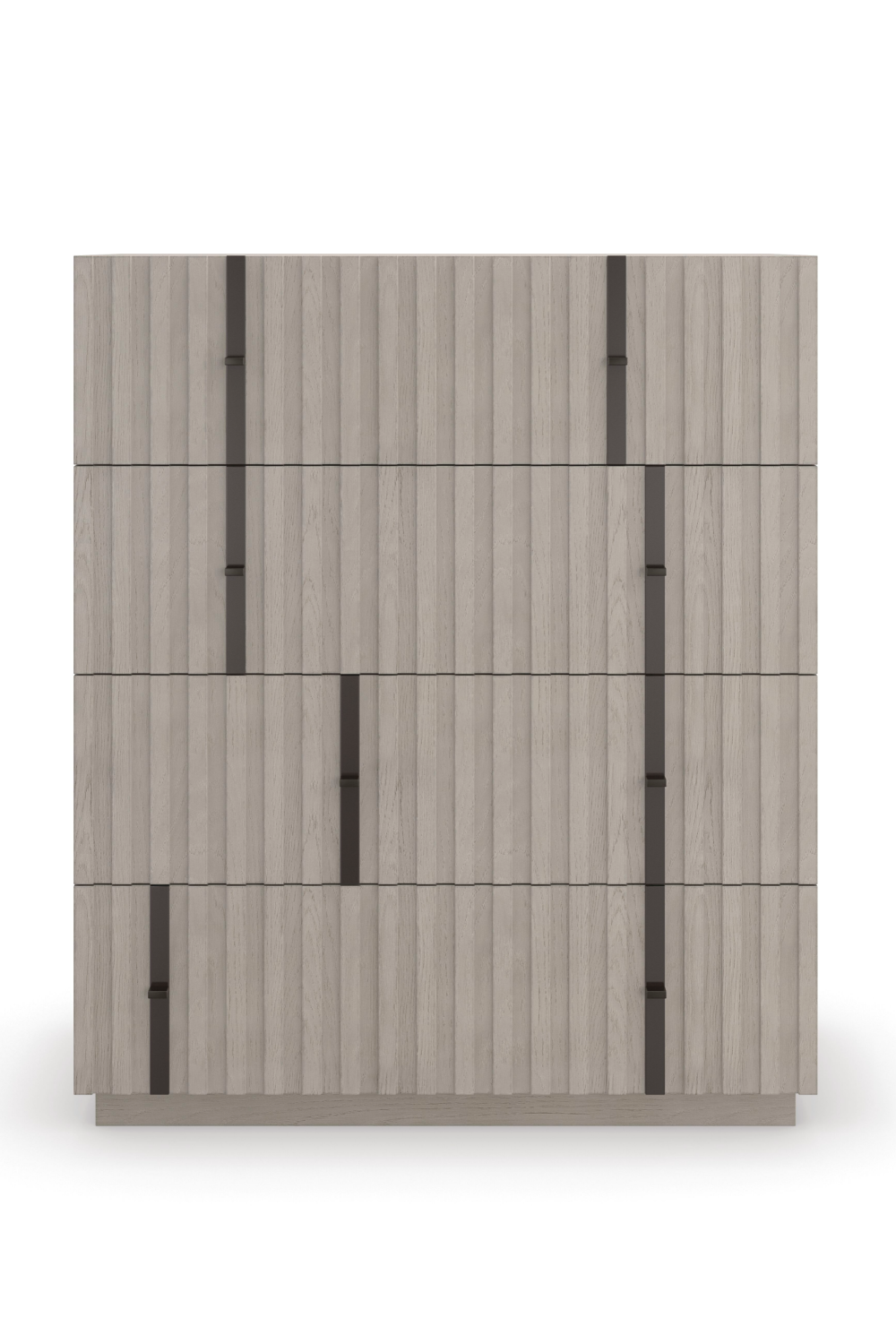 Taupe Slatted Oak 4-Drawer Chest | Caracole Clancy