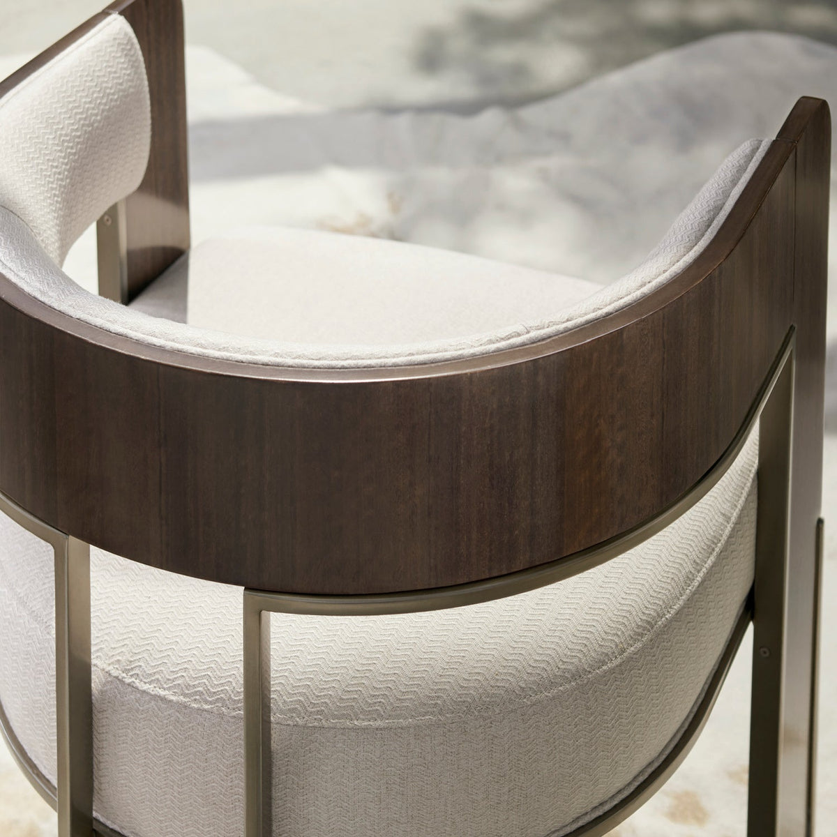 Cream Curved Modern Accent Chair | Caracole Streamliner