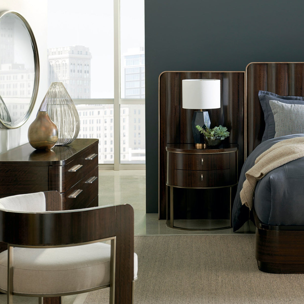Cream Curved Modern Accent Chair | Caracole Streamliner