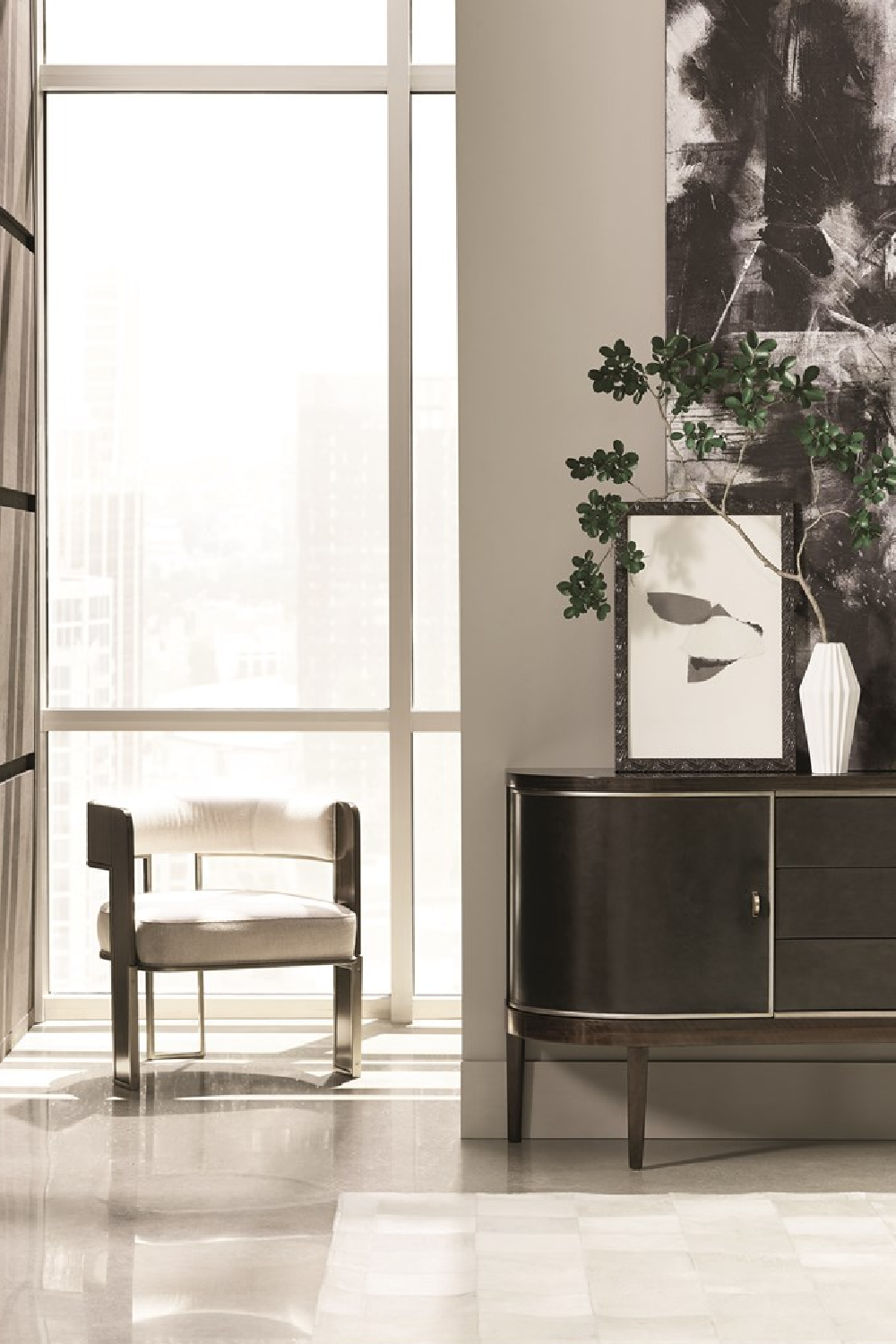 Dark Curved Sideboard | Caracole Moderne | Oroa.com