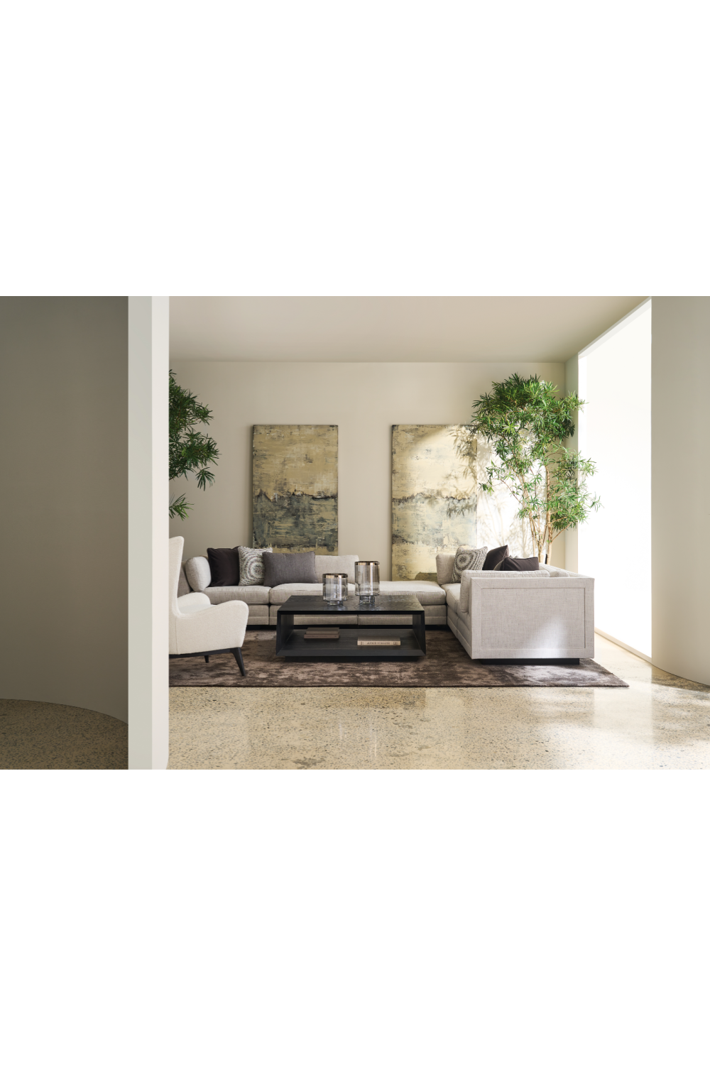 Modern Minimalist Ottoman | Caracole Fusion | Oroa.com