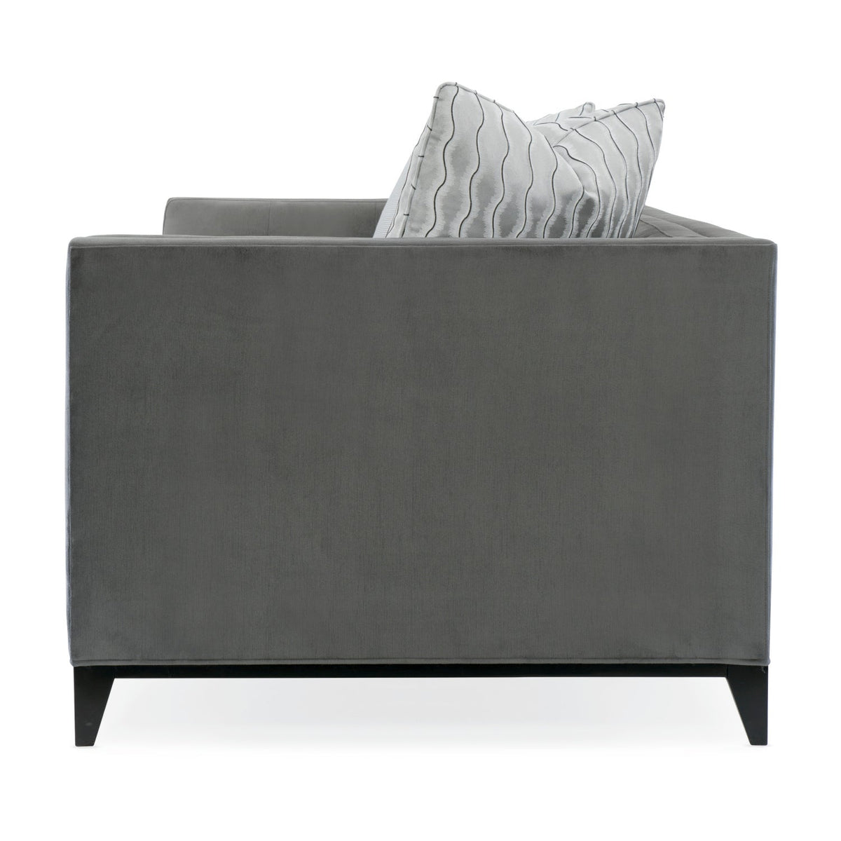 Gray Velvet Tufted Sofa | Caracole Grace