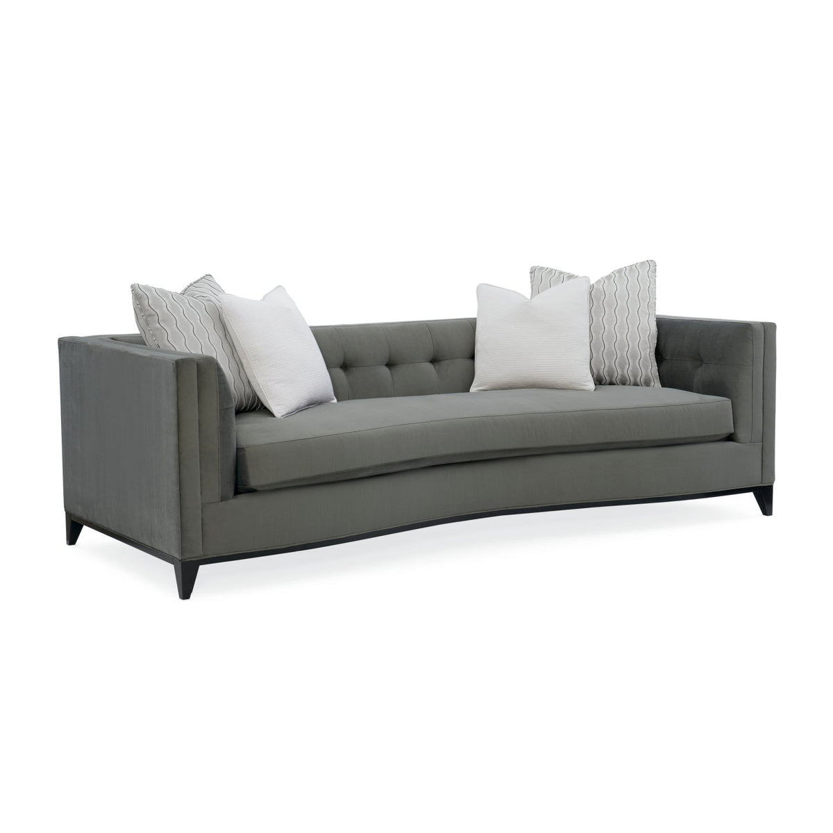 Gray Velvet Tufted Sofa | Caracole Grace