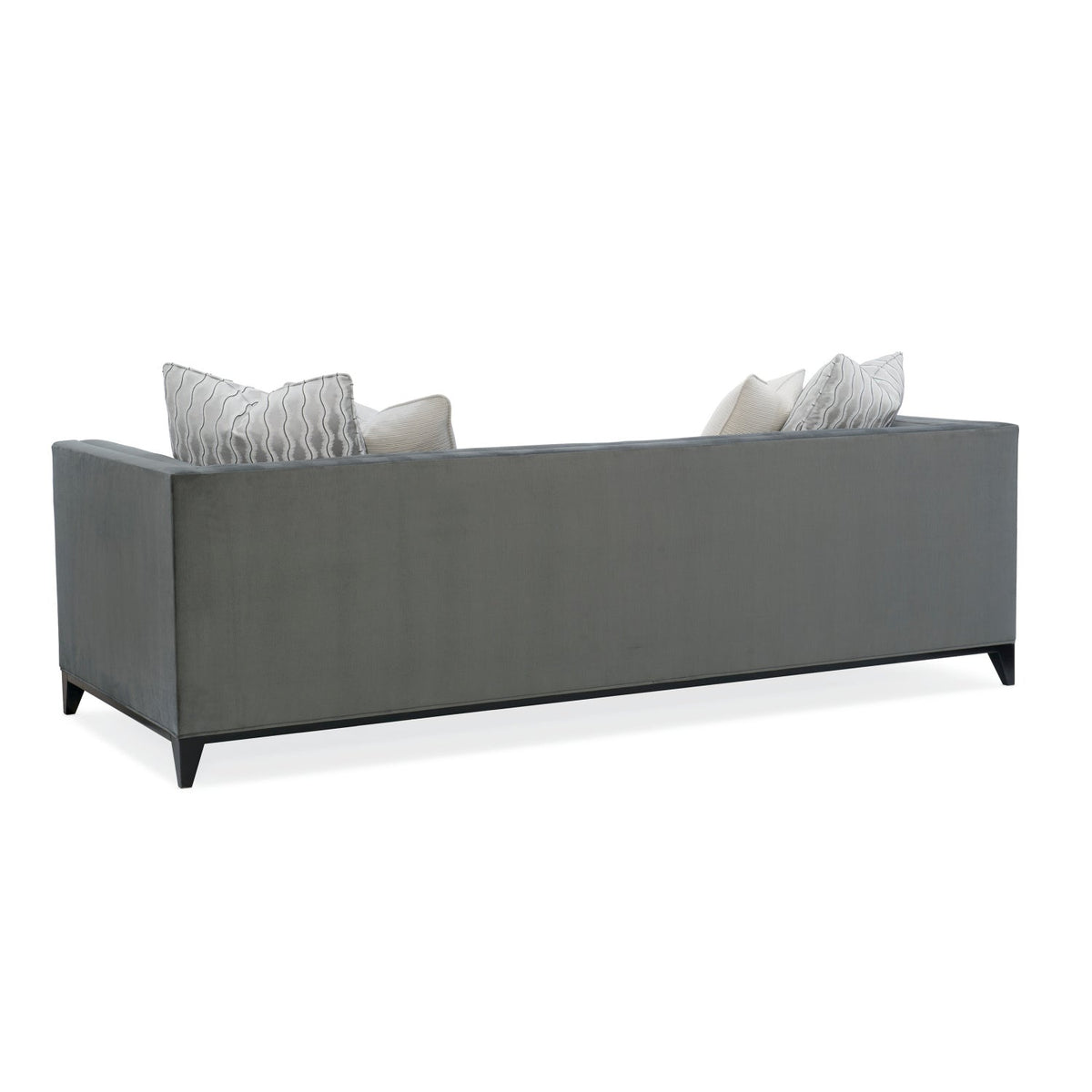 Gray Velvet Tufted Sofa | Caracole Grace