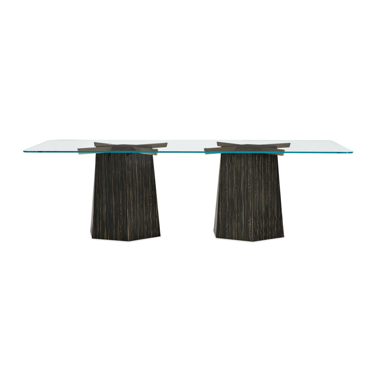 Striated Black Base Dining Table | Caracole Vector