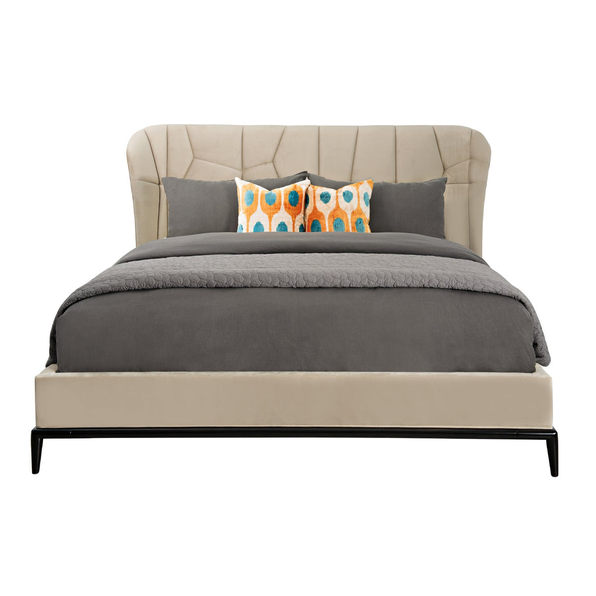 Beige Quilted Bed | Caracole Vector