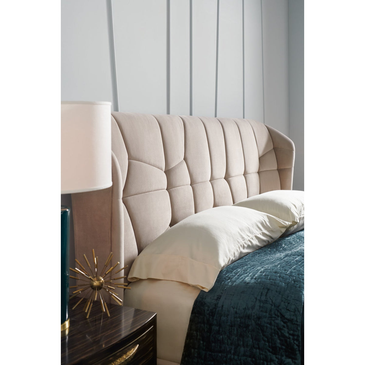 Beige Quilted Bed | Caracole Vector