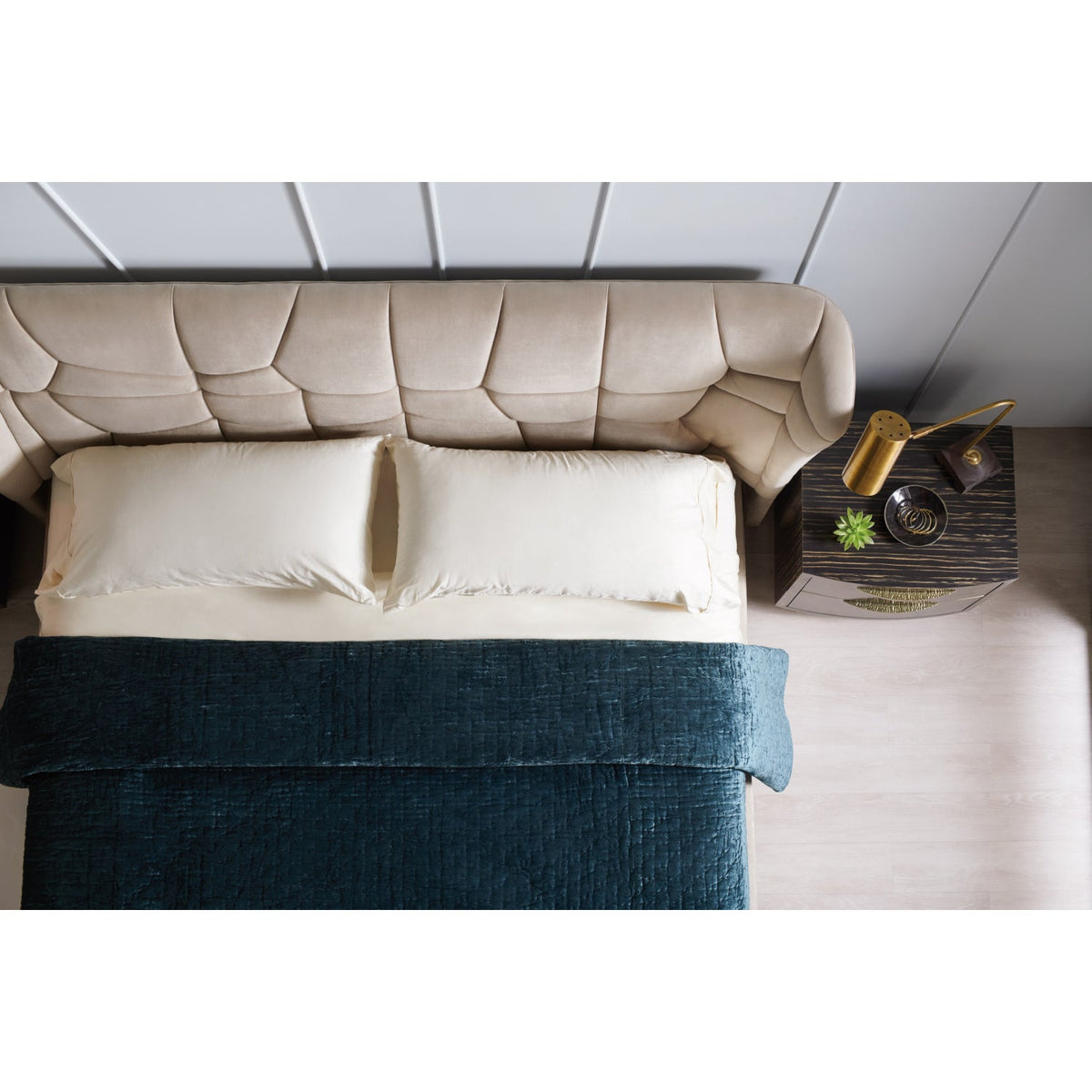 Beige Quilted Bed | Caracole Vector