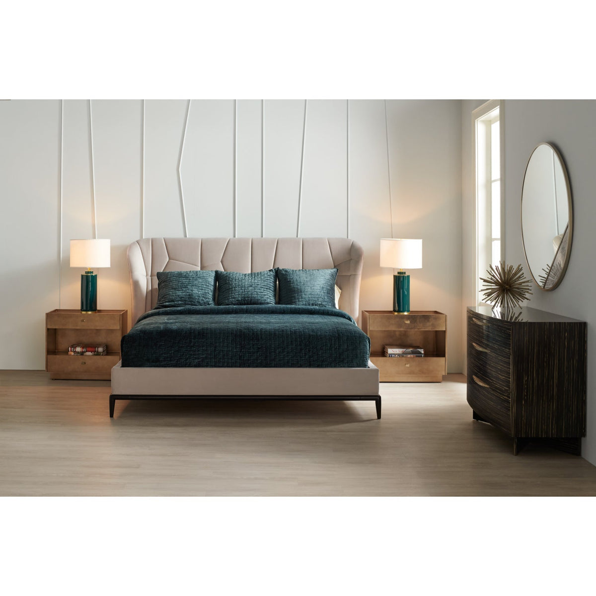 Beige Quilted Bed | Caracole Vector