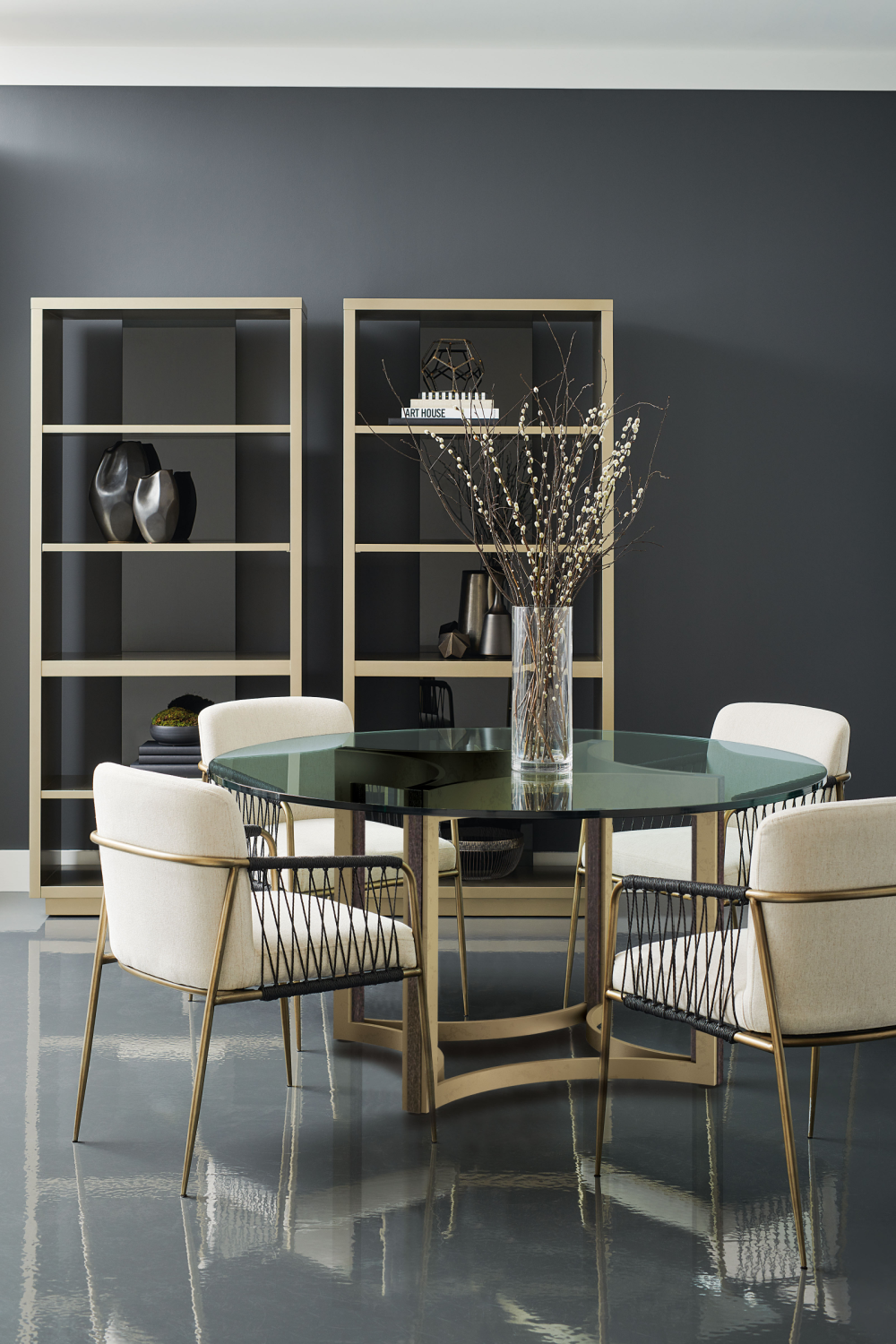 Black Cord Detail Dining Armchair | Caracole Remix | Oroa.com